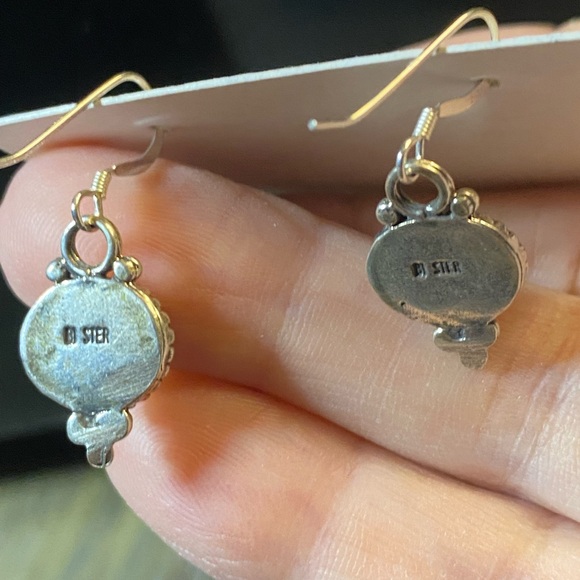 SALE! Denim Lapis Set in 925 Sterling Silver Earrings - Picture 4 of 7